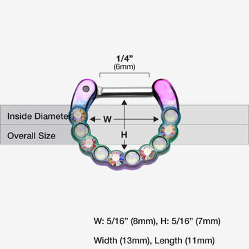 Detail View 1 of Colorline Opal Paradigm Septum Clicker-Rainbow/Aurora Borealis